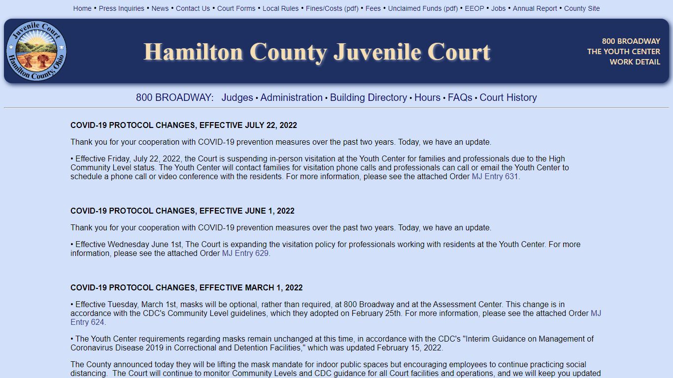 Hamilton County Juvenile Court Cincinnati, Ohio