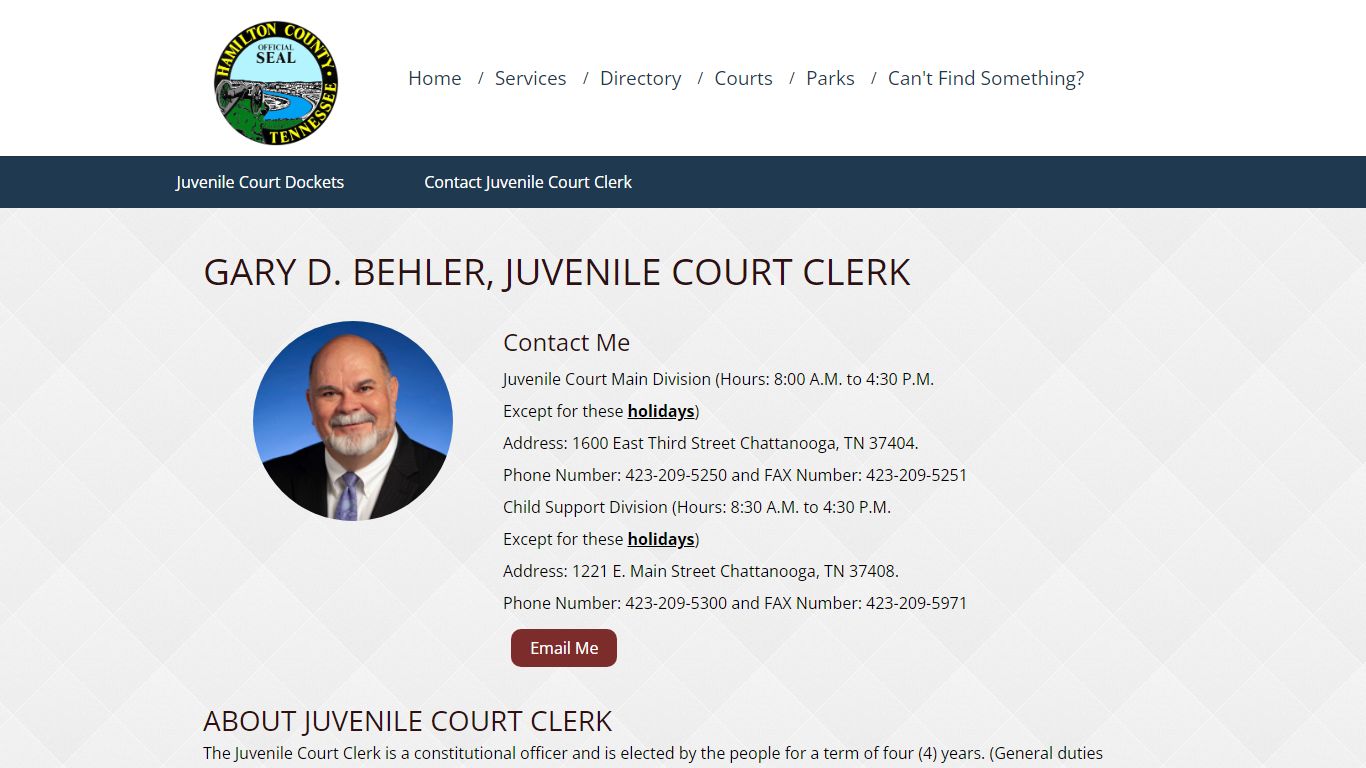 Juvenile Court Clerk, Hamilton County Government